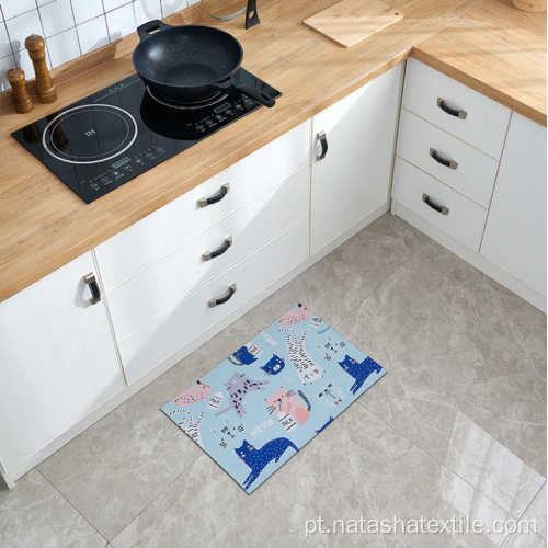 Tapetes de cozinha com estampa de desenhos animados tapetes absorventes antiderrapantes